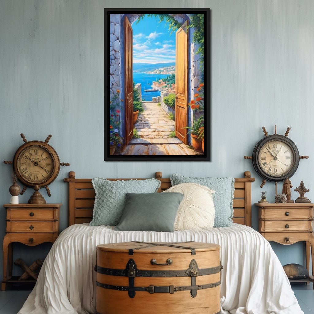 Open Door to the Sea Canvas Wall Art
