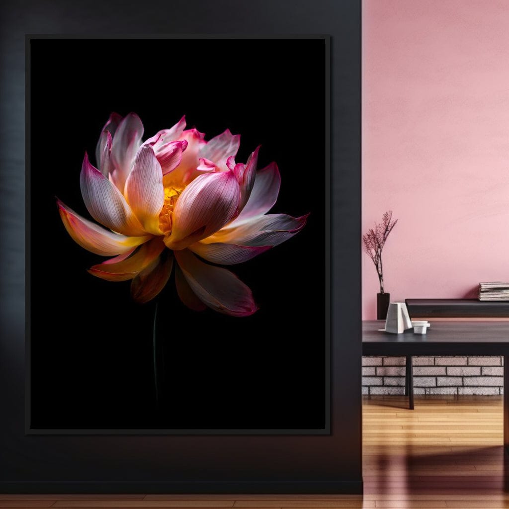 Luminous Lotus Radiant Petals Canvas Wall Art