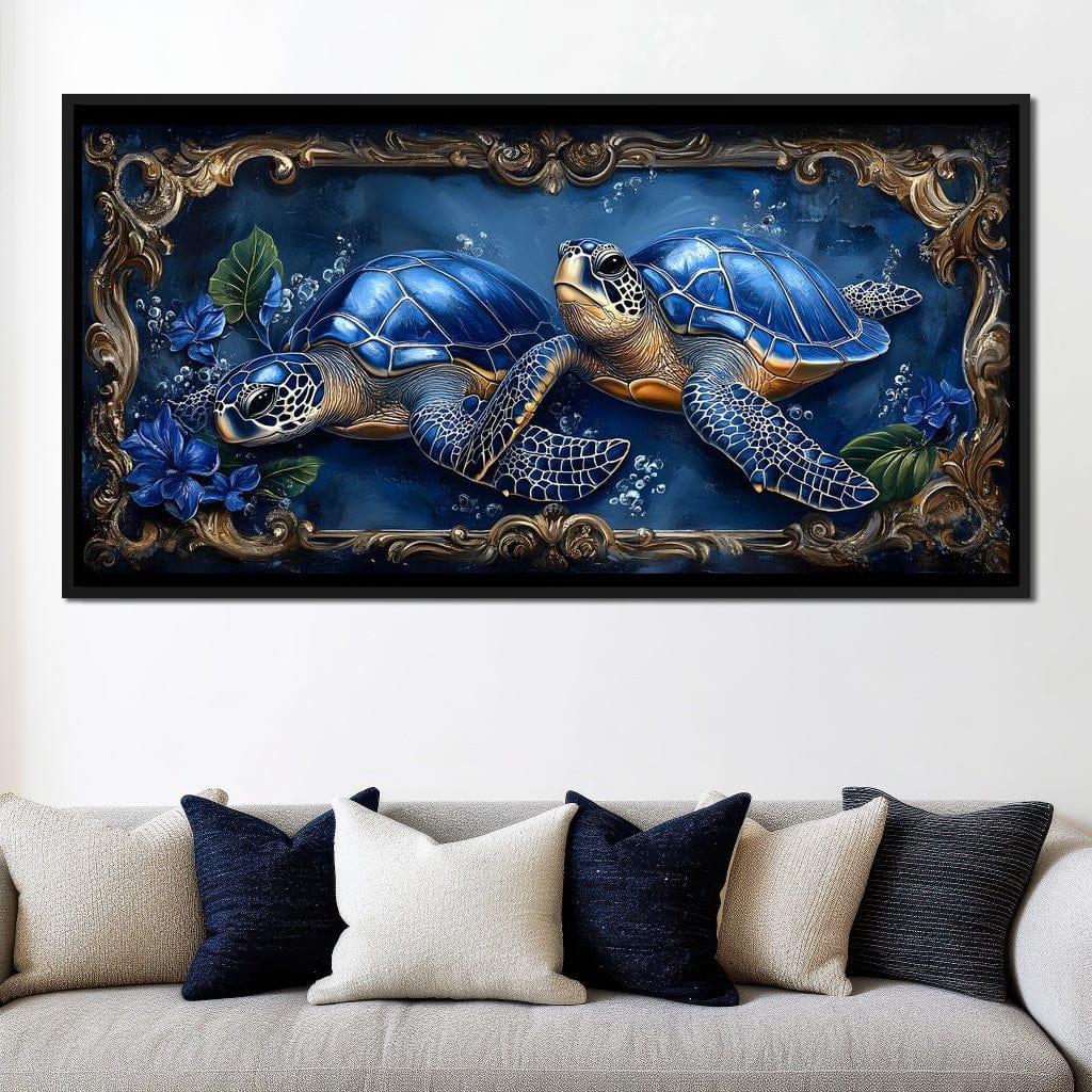 Oceanic Serenity Turtles Canvas Wall Art