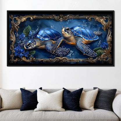 Oceanic Serenity Turtles Canvas Wall Art