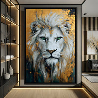 Majestic Lion Gold Radiance Canvas Wall Art