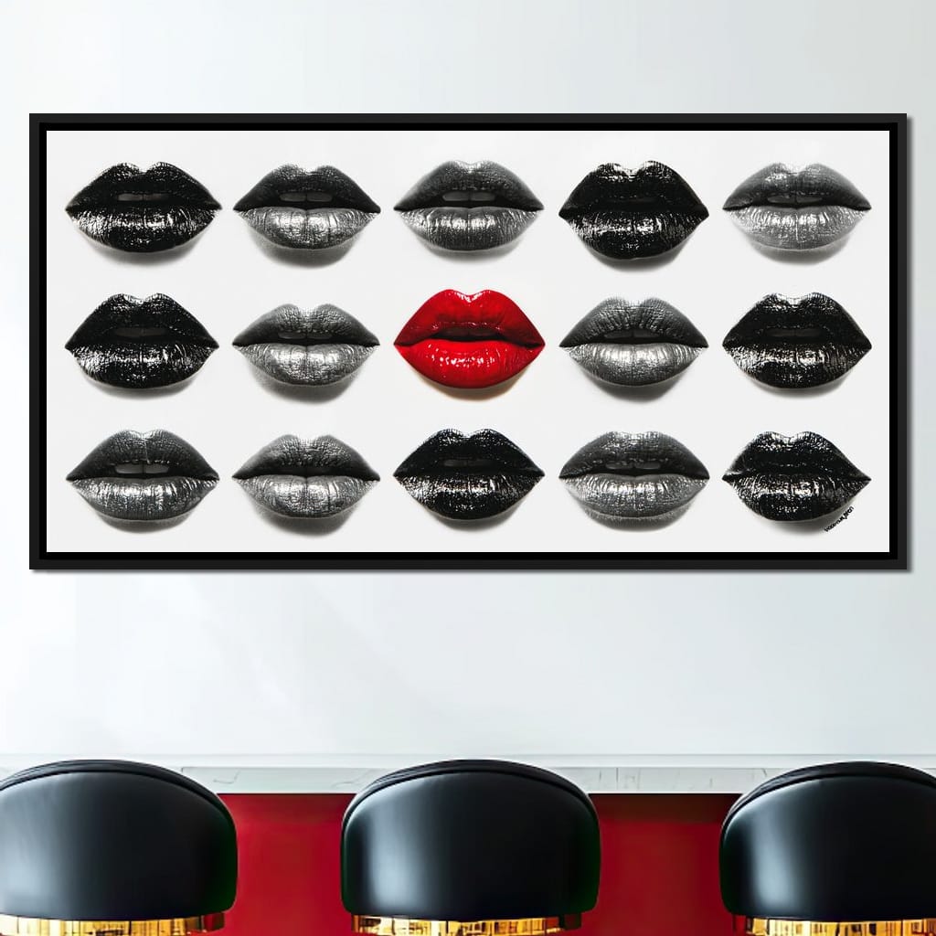 Sensual Lips Bold Defiance Canvas Wall Art