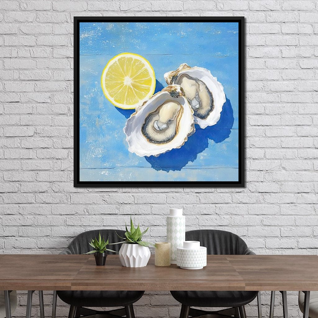 Seaside Citrus Oysters Delight Canvas Wall Art