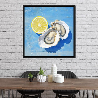 Seaside Citrus Oysters Delight Canvas Wall Art