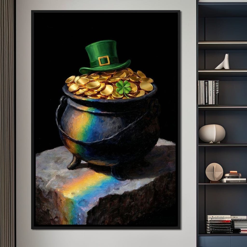 Leprechaun Gold Pot Luck Canvas Wall Art