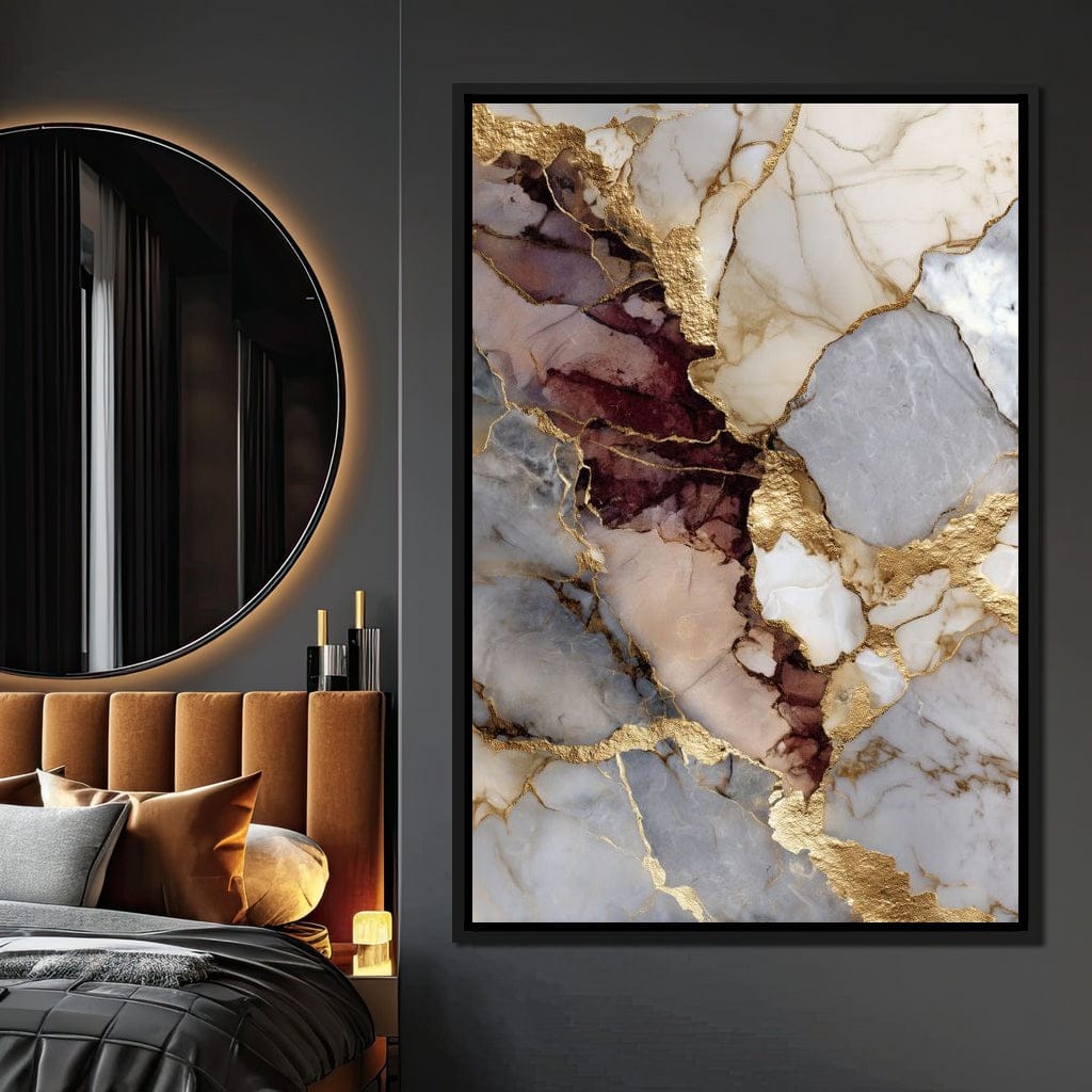 Gilded Marble Rift Elegy Canvas Wall Art