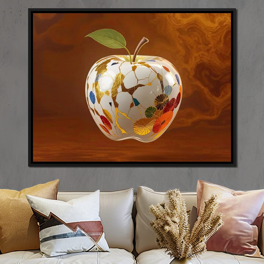 The Kintsugi Apple Canvas Wall Art