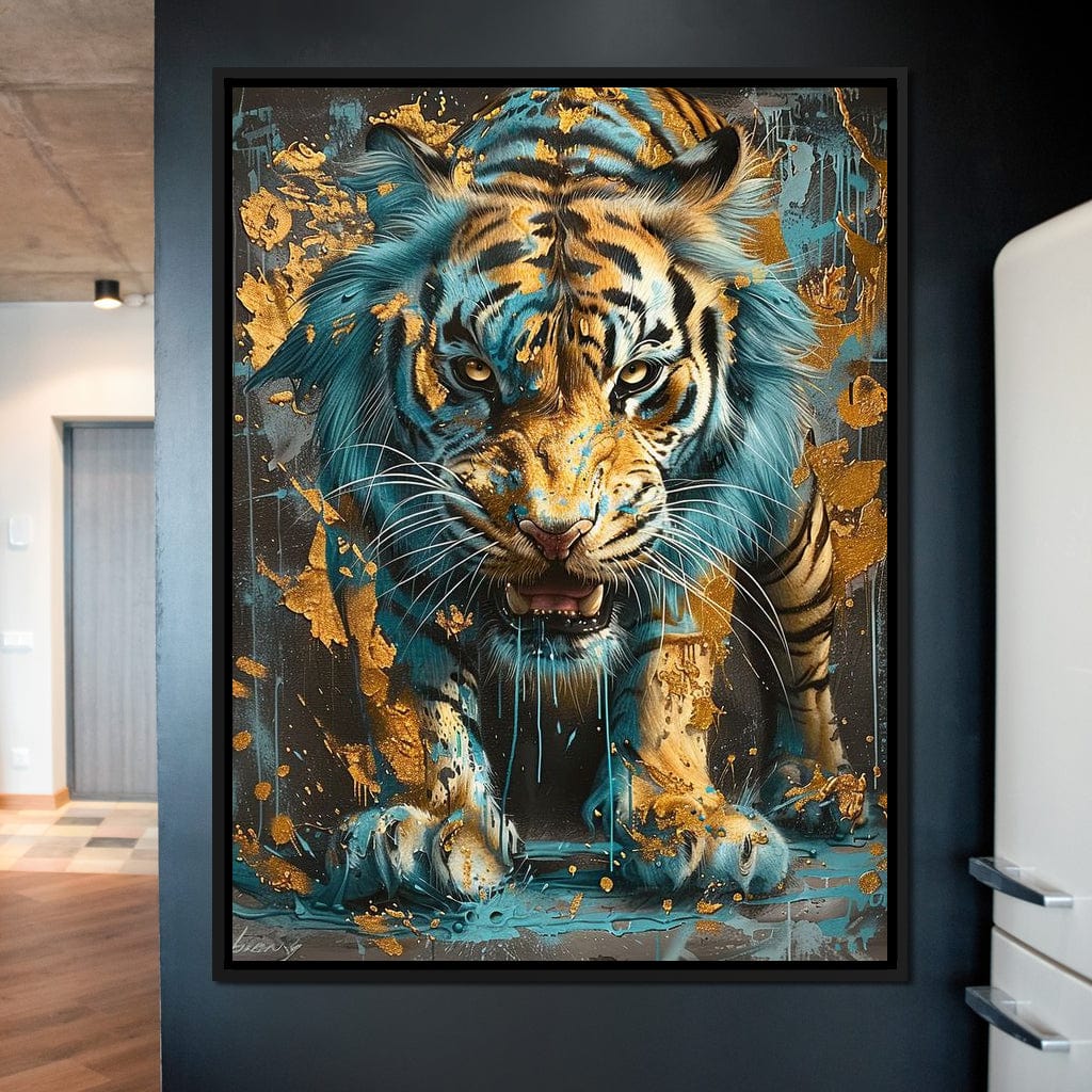 Majestic Radiance of a Golden Tiger Canvas Wall Art