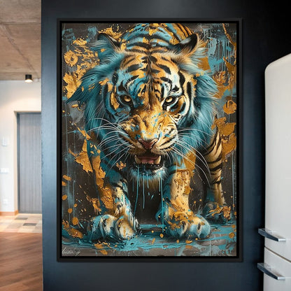 Majestic Radiance of a Golden Tiger Canvas Wall Art