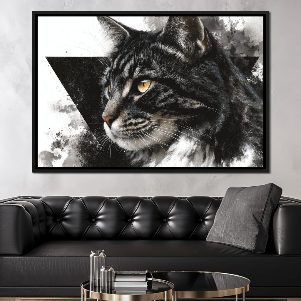 Golden Eyed Tabby Portrait Canvas Wall Art