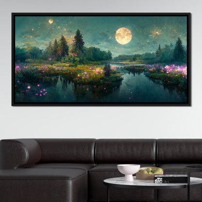 Glittering Lake Canvas Wall Art