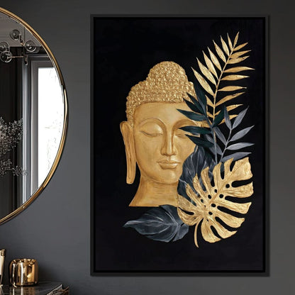 Golden Buddha Botanical Calm Canvas Wall Art