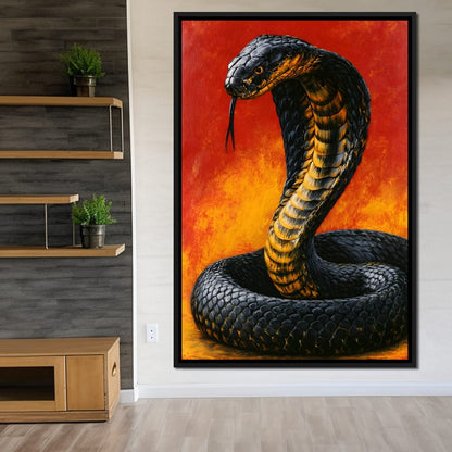 Airbrush Cobra Retro Style Canvas Wall Art