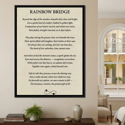 Rainbow Bridge Poem Canvas Wall Art