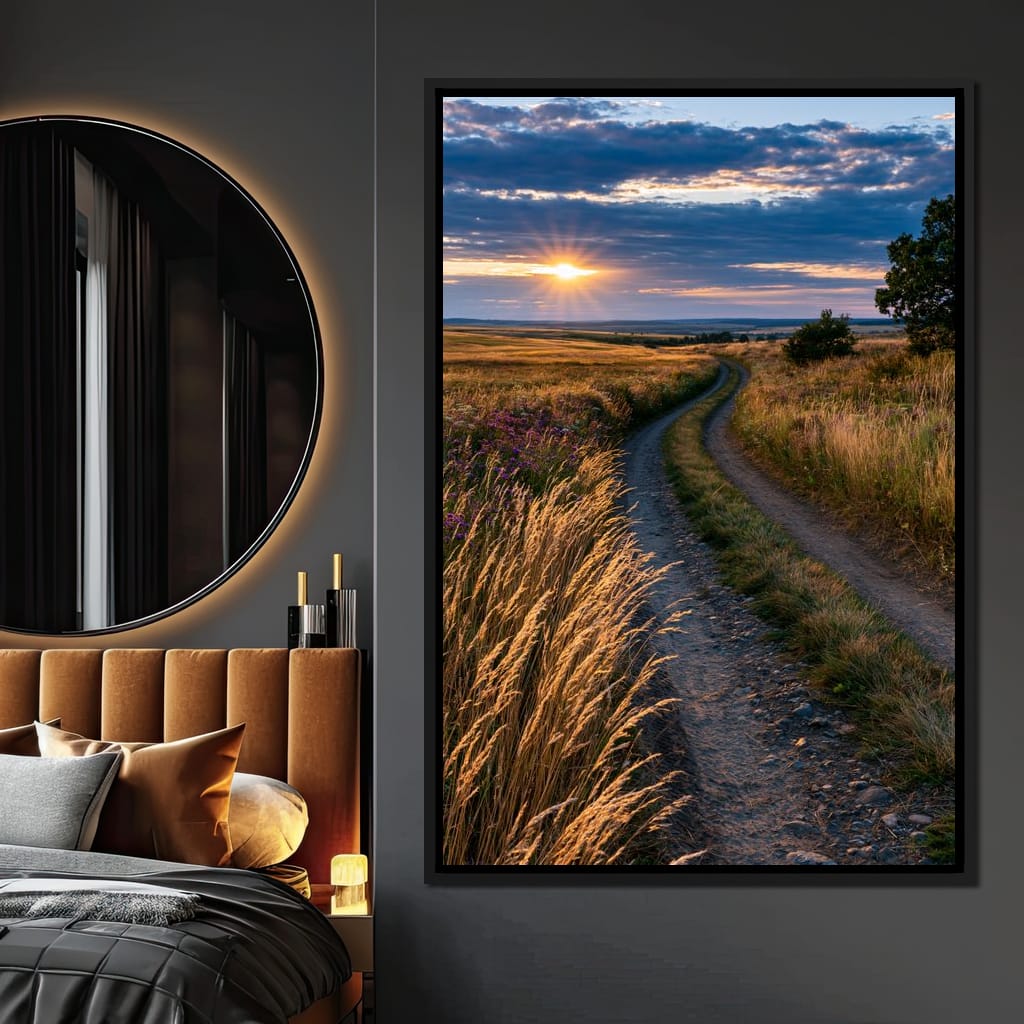 Golden Hour Journey Home Canvas Wall Art