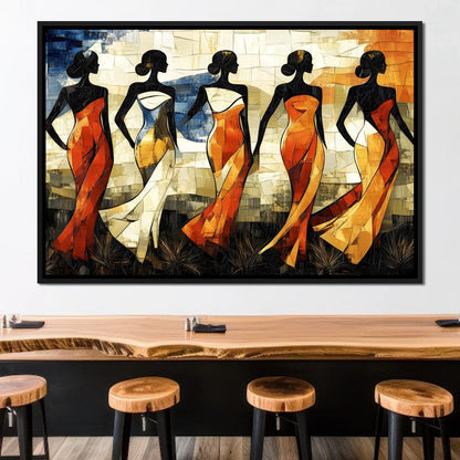 Graceful Dance of Silhouettes Canvas Wall Art
