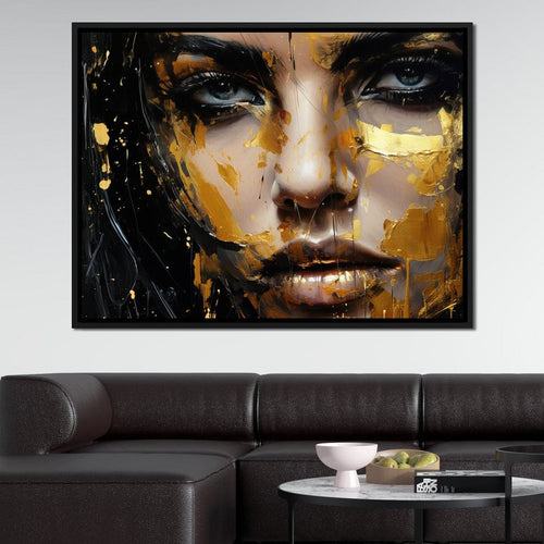 Black Gold Urban Graffiti Canvas Wall Art