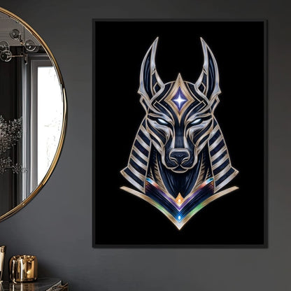 Celestial Anubis Guardian Canvas Wall Art