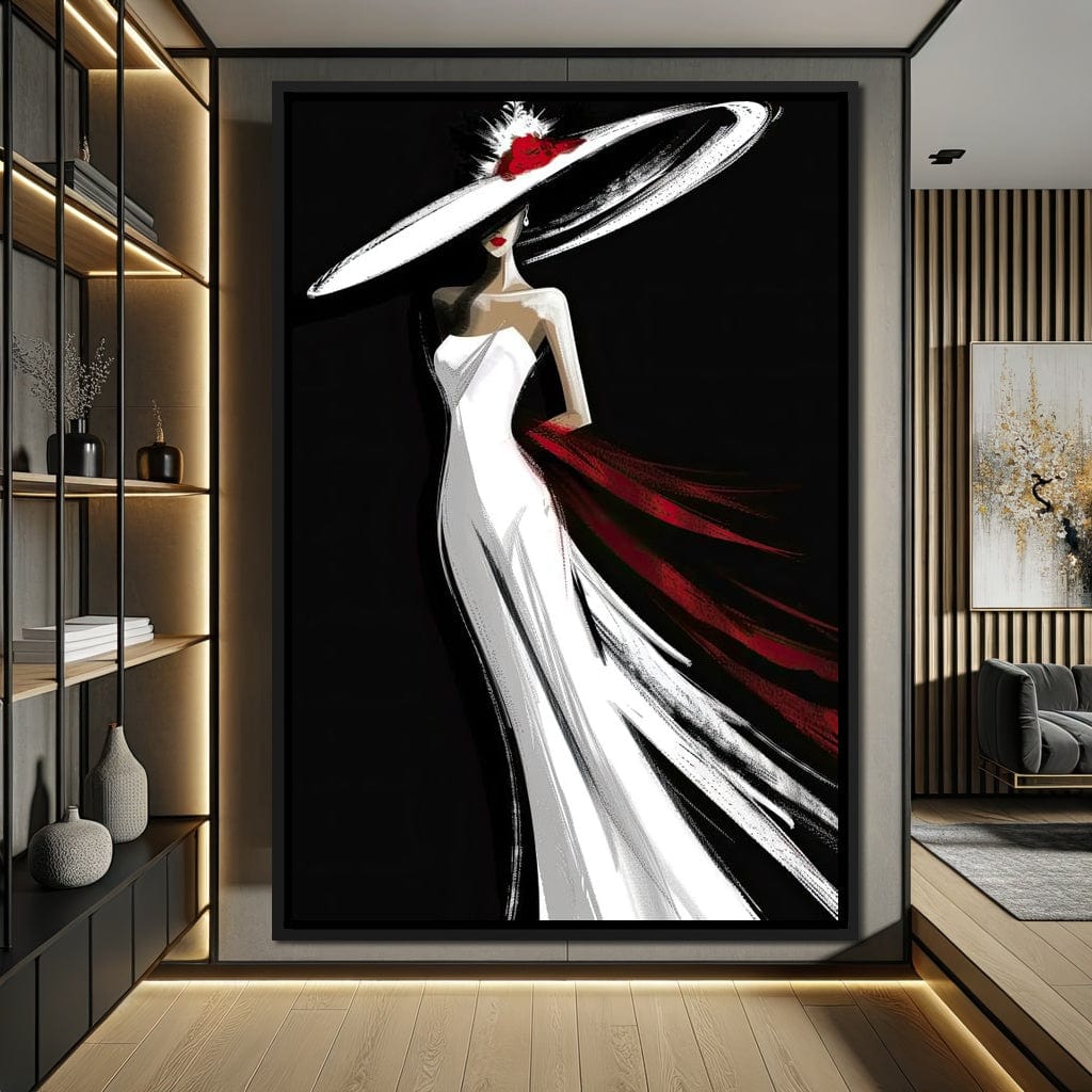 The White Dress - Elegant Silhouette Canvas Wall Art