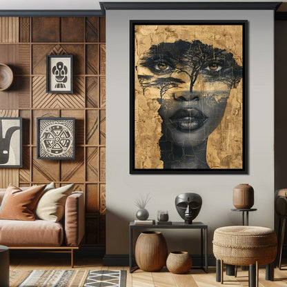 Golden Gaze Through the Jungle Canvas Wall Art