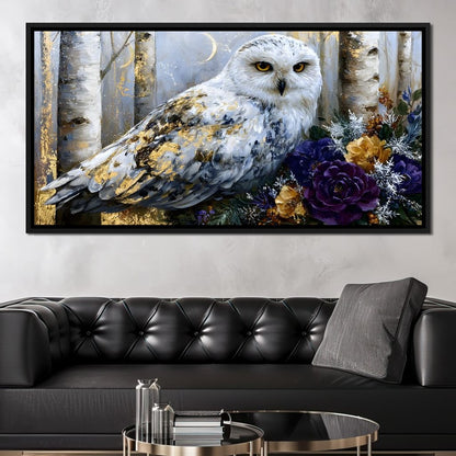 Silent Watcher Among Golden Birch Canvas Wall Art