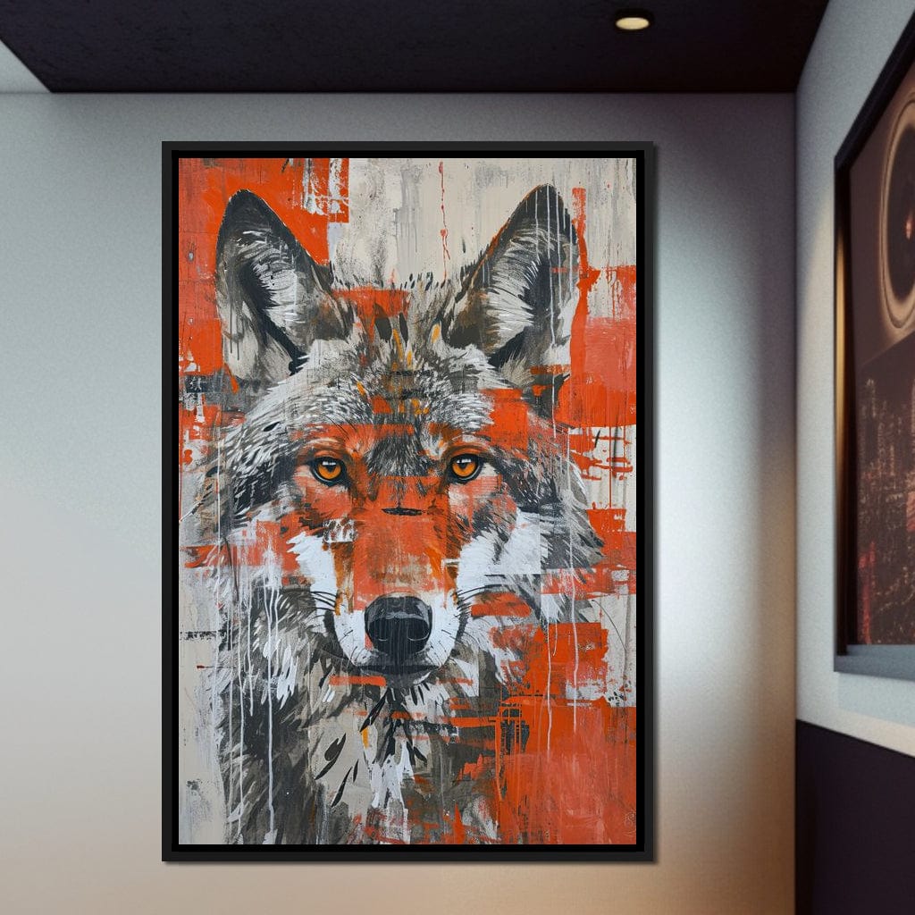 Urban Grey Wolf Canvas Wall Art