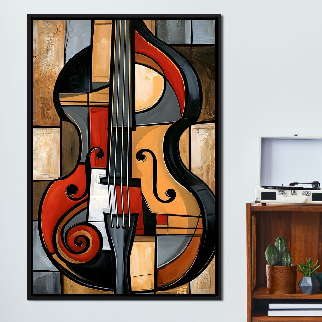 Rhythm of Fragmented Geometric Strings Canvas Wall Art