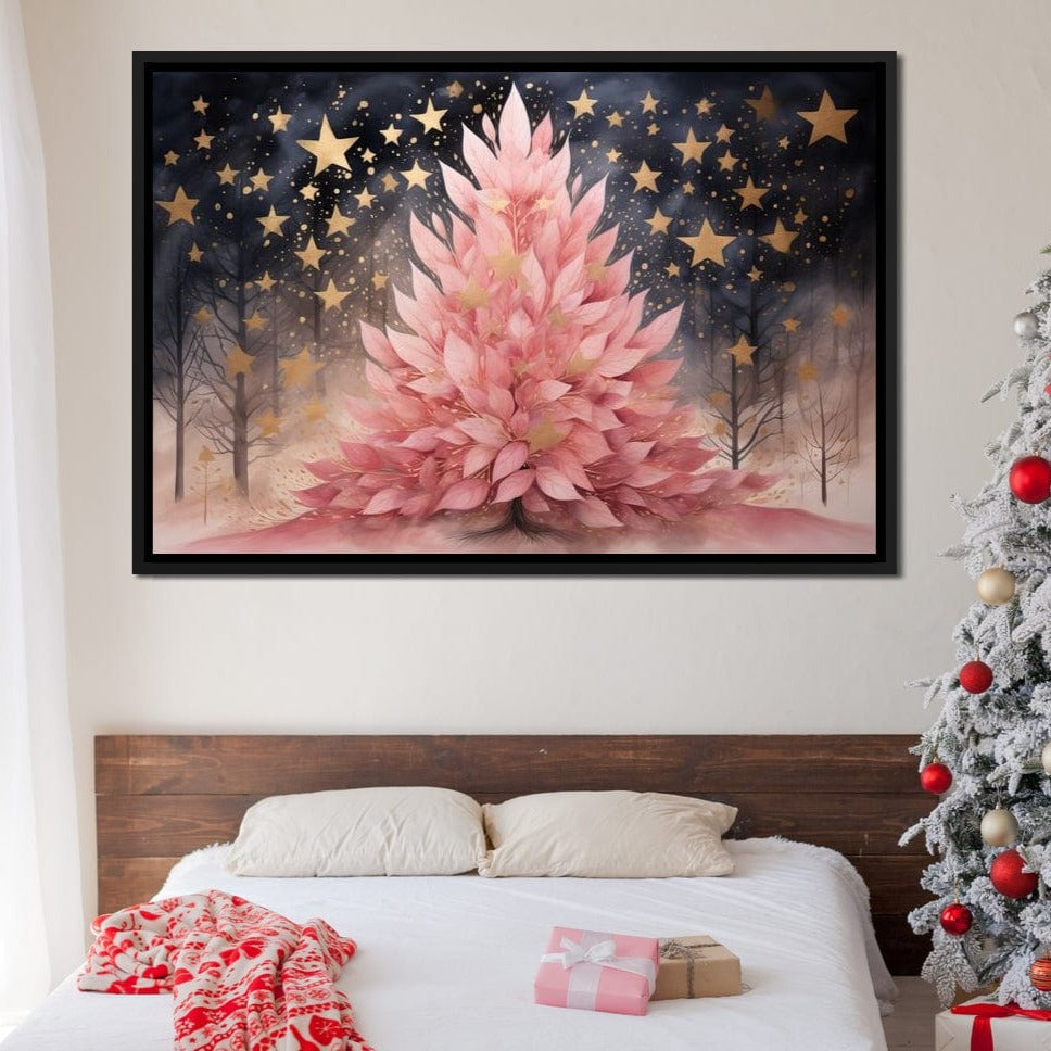 Pink Pine Tree Canvas Wall Art