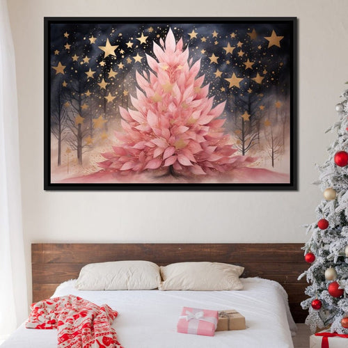 Pink Pine Tree Canvas Wall Art