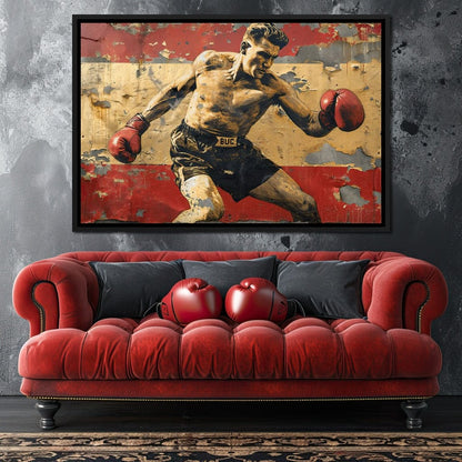 Vintage Boxing Legend Canvas Wall Art