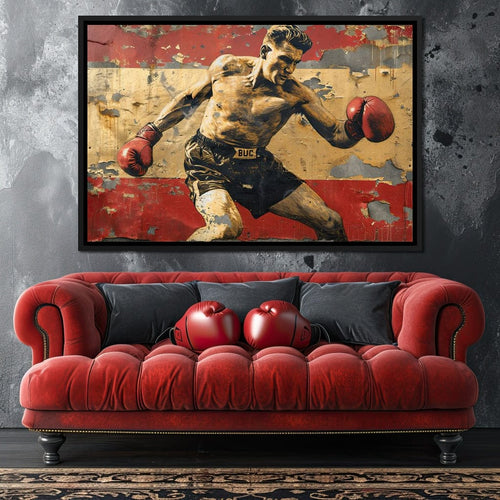 Vintage Boxing Legend Canvas Wall Art