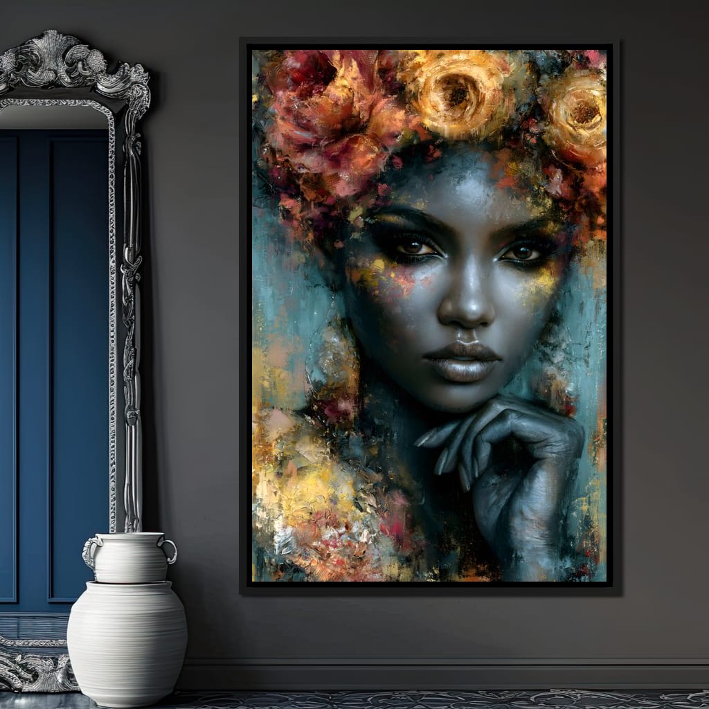 Gilded Petals Of Royal Grace Canvas Wall Art