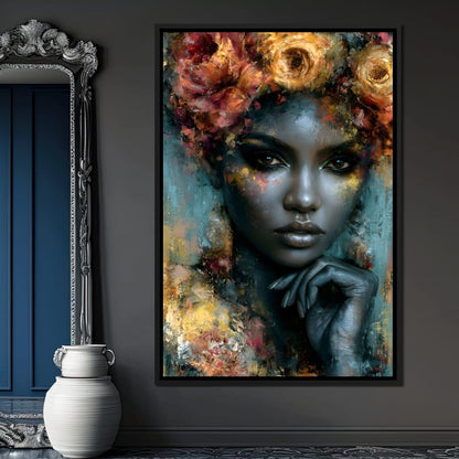 Gilded Petals Of Royal Grace Canvas Wall Art