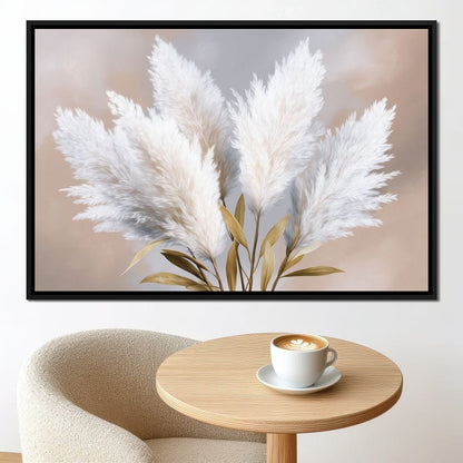 Soft Pampas Feathers Bouquet Canvas Wall Art