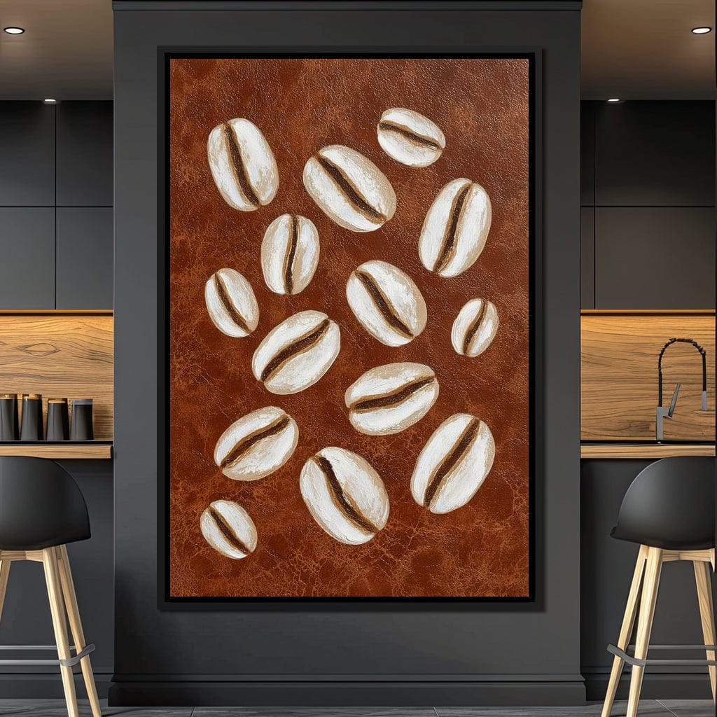 Coffee Beans Brown Background Canvas Wall Art