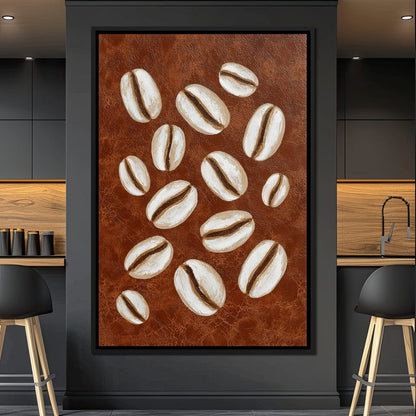 Coffee Beans Brown Background Canvas Wall Art