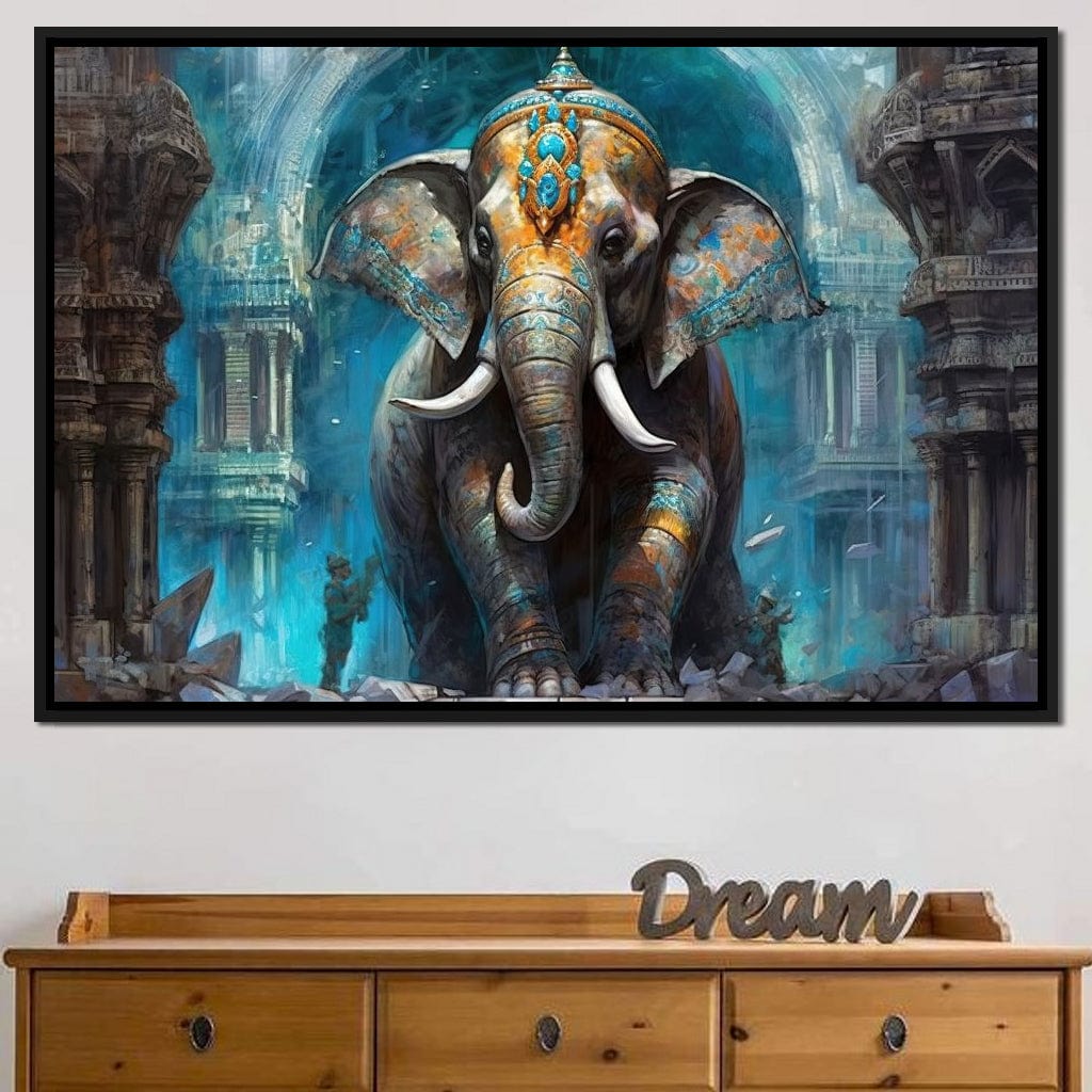 Hindu Temple Guardian Canvas Wall Art