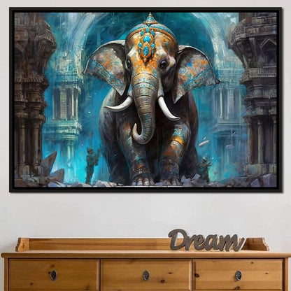 Hindu Temple Guardian Canvas Wall Art