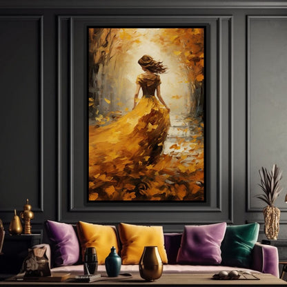 Amber Forest Promenade Canvas Wall Art
