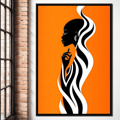 Ebony Flow on Tangerine Dreams Canvas Wall Art