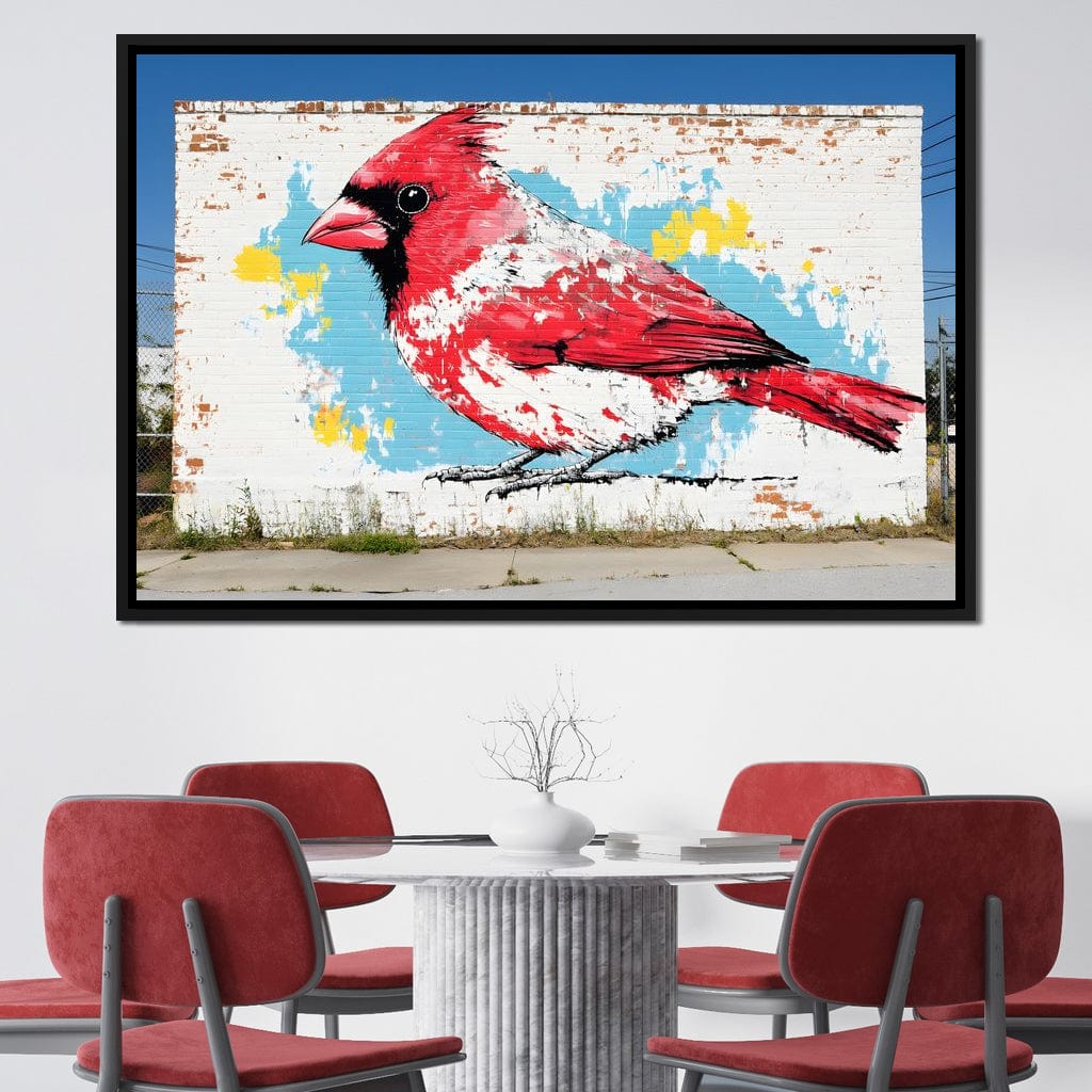 Street Art - Cardinal Mural Canvas Wall Art