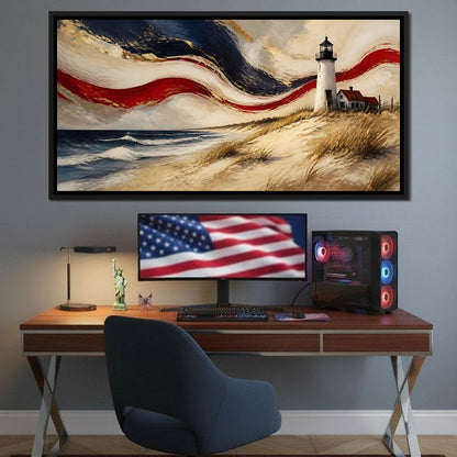 Coastal Beacon Of Freedom Canvas Wall Art