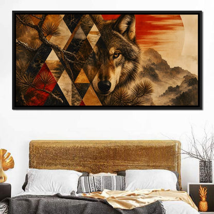 Solitary Predator Rising Sun Canvas Wall Art