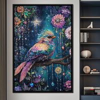 Enchanted Birdsong Night Tapestry Canvas Wall Art
