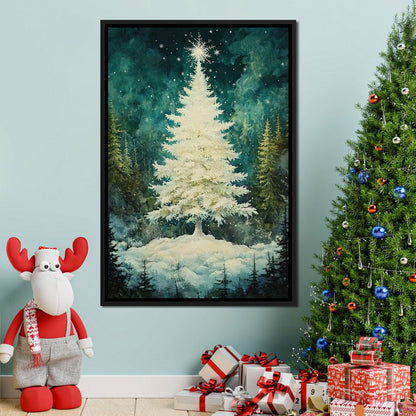 Enchanted Christmas Tree Radiance Canvas Wall Art