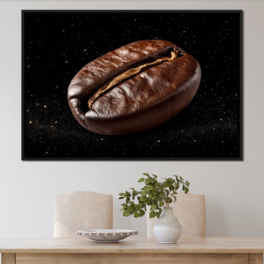 Cosmic Coffee Bean Orbit Canvas Wall Art