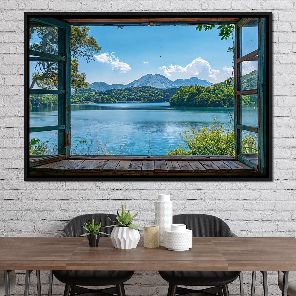 Serene Lakeside Retreat Canvas Wall Art
