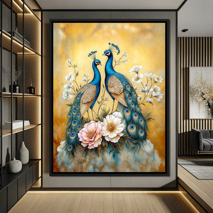 Peacock Serenade Canvas Wall Art