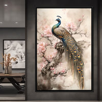 Longtailed Peacock Canvas Wall Art