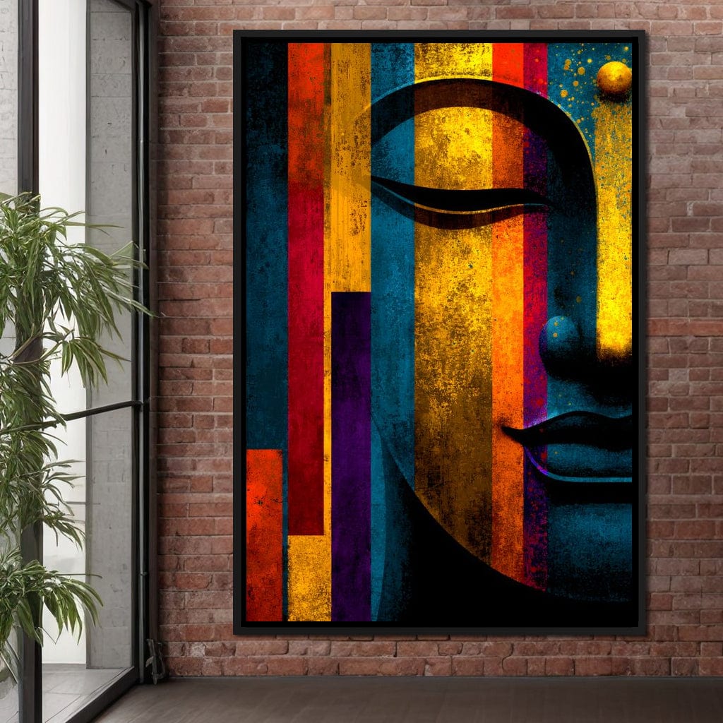 Radiant Stripes of Tranquil Face Canvas Wall Art